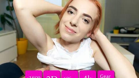 Thumbelina's Fiery Redhead Lapdance: VR Tease and Masturbation