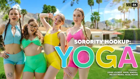 Sorority Yoga Orgy: Flexible Teens Stretch & Fuck in VR