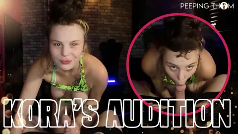 Koras Red's Steamy Red Room Audition - Blonde British Blowjob VR