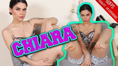 Sexy Chiara's Leg Tease in Black & White Dress - VR Foot Fetish