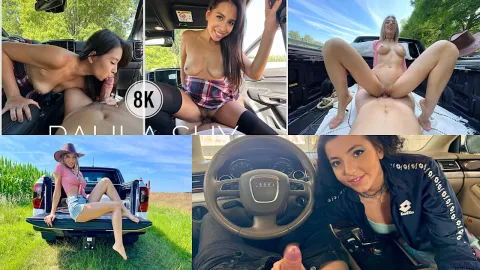 4 Gorgeous Models Crave Wild Car Sex in Steamy VR Compilation
