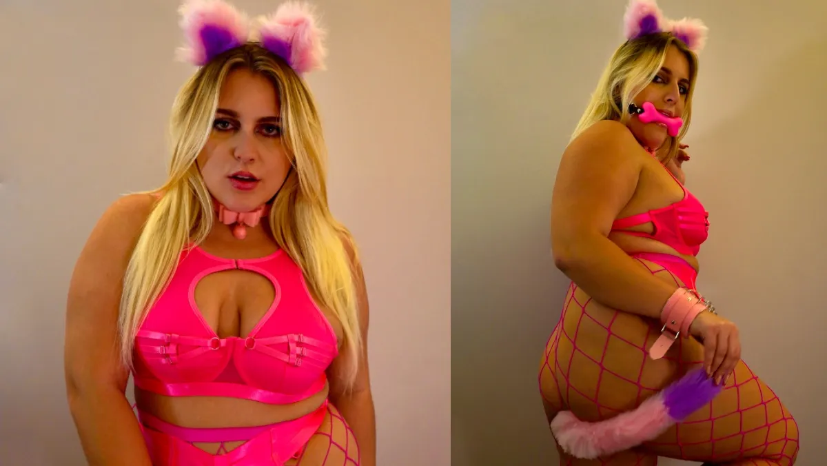 Cosplay BBW Ivanna's Anal Cat Tail & Huge Toy Adventure