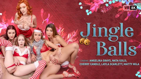 Jingle Balls VR Orgy: Five Horny Sluts Devour Your Cock in Festive Fuckfest